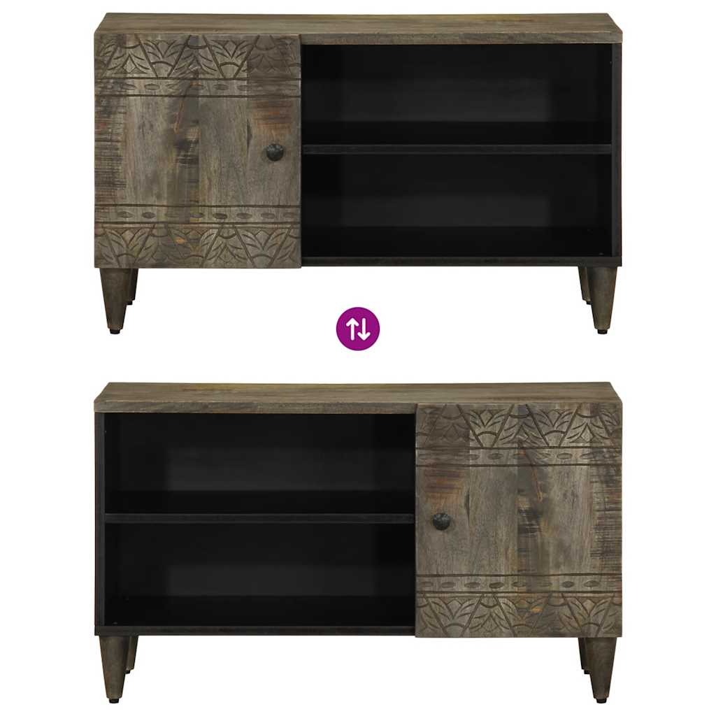 Szafka Rtv Jasnoszara 80X31,5X46 Cm Drewno Lite Mango