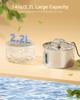 2.2L Stainless Steel Pet Water Dispenser with Dual Outlet Mode and Flower Outlet Design Makes Pets Enjoy Drinking Water More