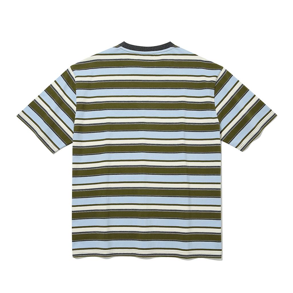 INTERCREW Retro Striped Short Sleeve T-Shirt Olive Ita2Tm04Aol