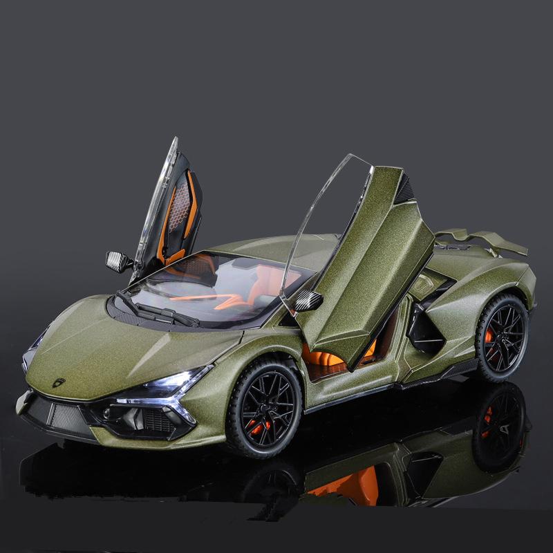 1/24 Lamborghini Revuelto Alloy Sports Car Model Diecast Metal Toy Racing Super Car Vehicles Model Sound and Light Simulation Childrens Gift