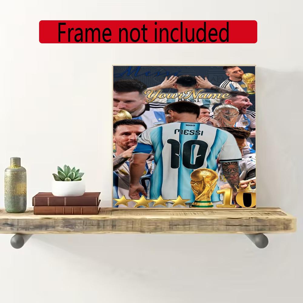 Messi Customize Your Name Diamond Painting Round Diamond Diy Frameless Holiday Artwork Suitable For Home Office Wall Decoration