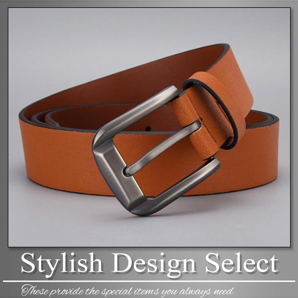 [Buzz Selection] Belt, Pin Buckle, Casual, Business, Simple, Imitation Leather, Men's LBT994 (Brown)