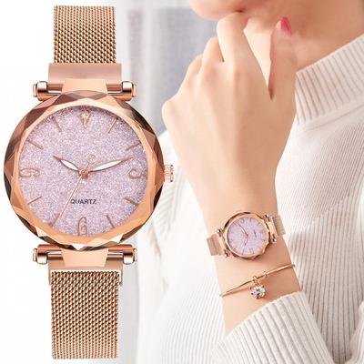 Women Watch Luxury Magnetic Starry Sky Lady Wrist Watch Mesh Female Clock
