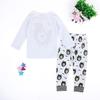 Kids' Spring & Autumn Set: White Monster Long Sleeve & Pants (2-Piece)