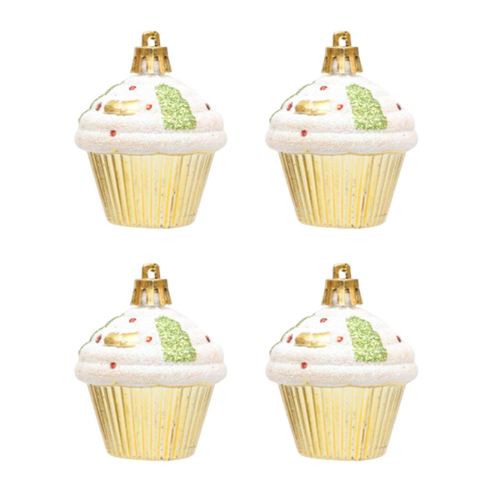 4 шт. Рождественские украшения для кексов Настенные рождественские елочные украшения для золотистый