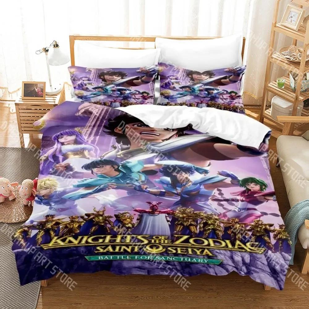 3D Print Fashion Anime Saint Seiya Bedding Set Boys Girls Twin Queen Full Size Duvet Cover Pillowcase Bed Adult Bedroom
