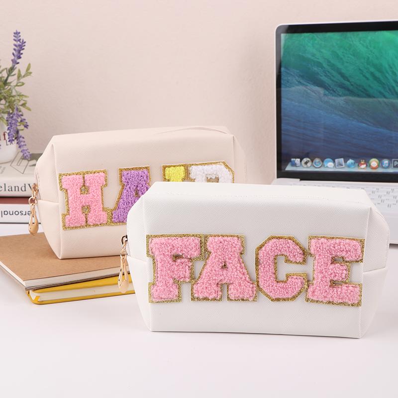 

Letter Cosmetic Pouch Travel Organizer Teen Girls Cute Trendy Clutch Stuff Gifts A5