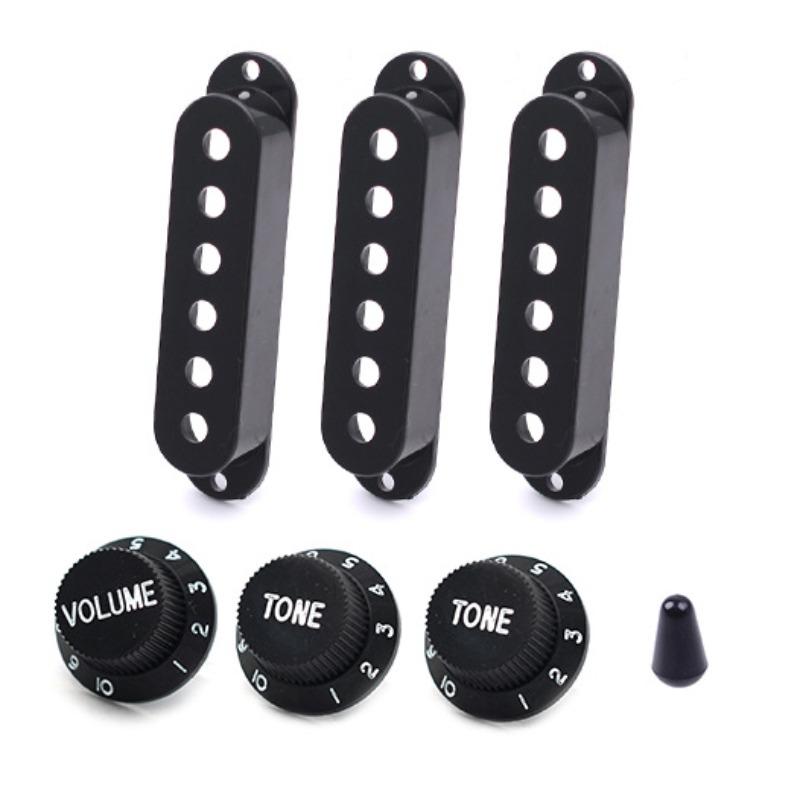 ST Pickguard Set: Faceplate Backplate Pickup Cover Switch Cap Complete Plastic Parts Replacement Set Includes Screws