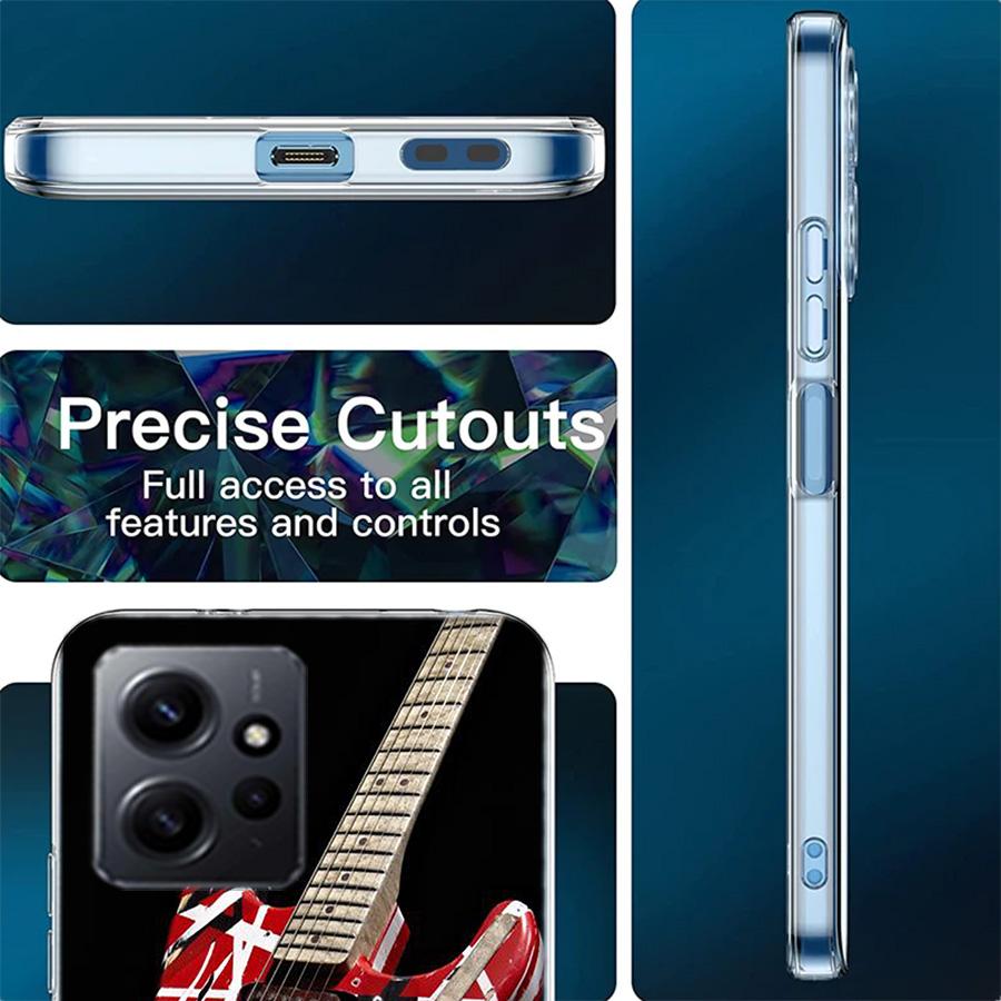 Eddie Van Halen Graphic Guitar Phone Case For Redmi 12 13C 12C 15C 9 10 10C Note 13 Pro Plus 14 15 Pro 9T 9C 9A TPU Soft Cover C