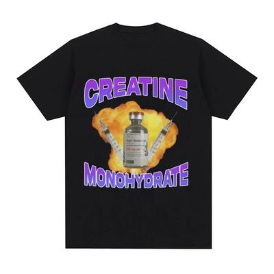 Créatine Monohydrate Mème Drôle Graphique T-shirt Femme Homme Mode T-shirts Vintage Manches Courtes T-shirt Oversize