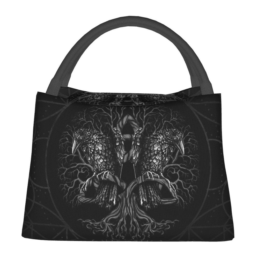 Tree Of Life Yggdrasil With Raven Insulated Lunch Bag for Women Children Leakproof Food Boxes Thermal Lunch Box Tote