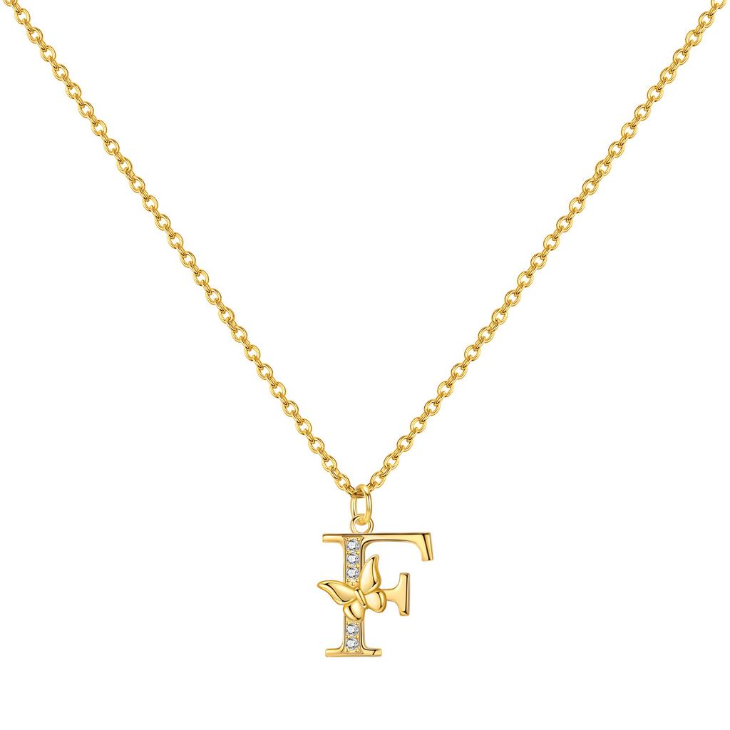 Orstarry 925 Silver Golden A-Z Lucky Letters Necklace Pendant Necklace for Women Birthday Gifts Fashion Fine Jewelry