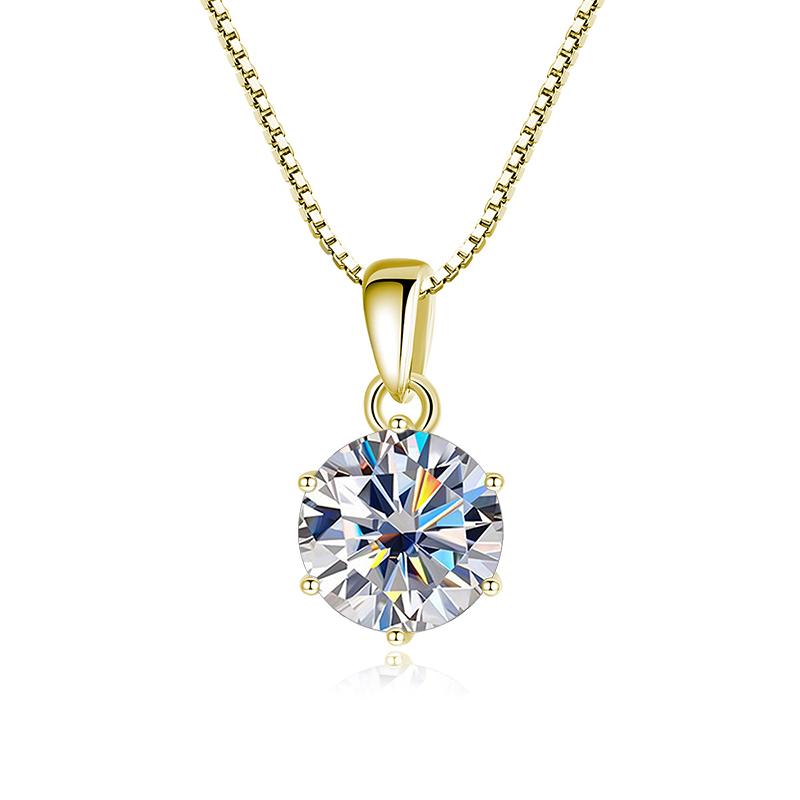 Butterflykiss 1 CT Real Moissanite Pendant Necklace For Women Top Quality 925 Silver Wedding Party Bridal Fine Jewelry