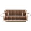 Brownie Pan with Removable Dividers Rectangle Food Grade Stainless Steel Chocolate Cake Muffin Non-stick Baking Tray Sheet
