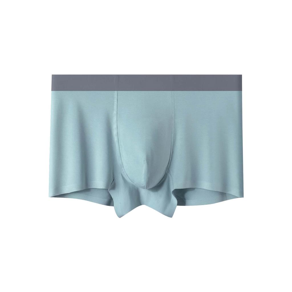Seamless Men's Mid-Waist Modal Underwear with Breathable Antibacterial Crotch, Solid Color, Large Size