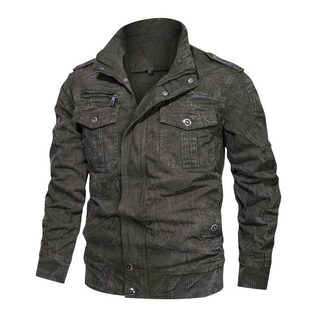 

Модная мужская куртка с длинным рукавом и воротником-стойкой, тонкая рубашка, повседневная черная мужская куртка S армия зеленый