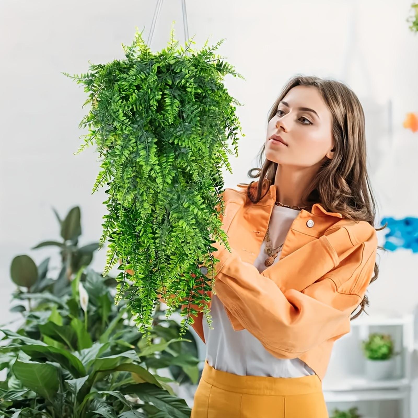 

1 шт. 78 см Искусственные Подвесные Папоротники - Реалистичные Искусственные Растения Для Декора В Помещении/На Улице, Свадеб, Выставок One Size зелёный
