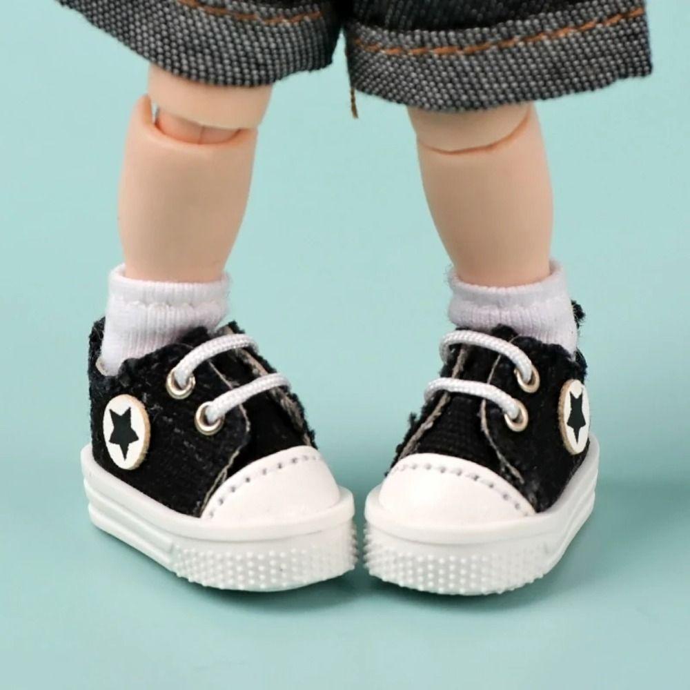 Dress Up Ob11 Shoes Star Pattern Casual Doll Shoes Kids Toy Doll Canvas Shoes  Doll Accessories