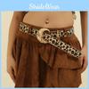 Retro Leopard Print Womens Belt With Gold Buckle For Casual Vintage Style