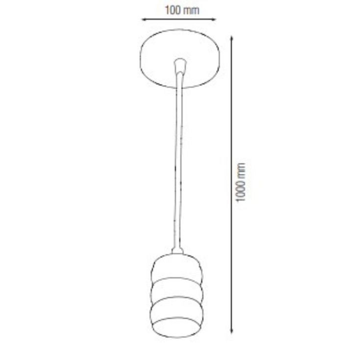 Suspension câble (1m) Gauss cuivre E27 IP20 max 60W