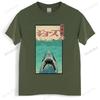 Shark In The Sea With Japanese UkiyoE TShirts Summer Short Sleeve Unisex T Shirt Cool Streetwear Tshirt Harajuku Hip Hop TShirt