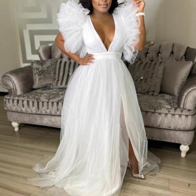 New European and American Loose Pendulum Mesh Dress Commuting European and American Large Size Women's Dress