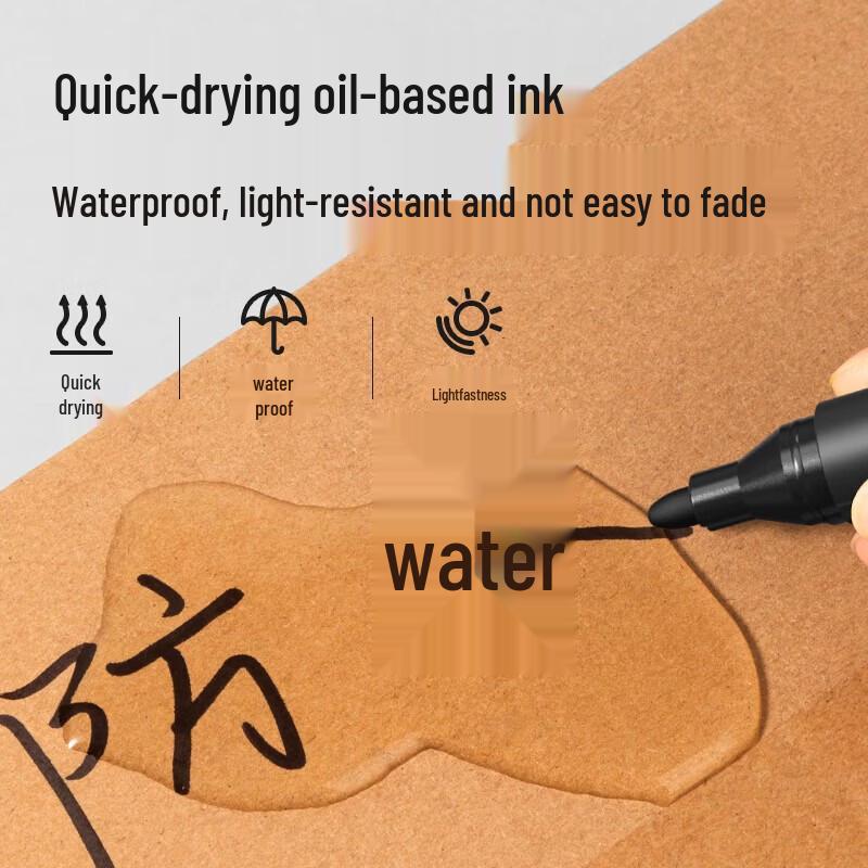 Deli DP281 Black Marker Pen (10-Pack)