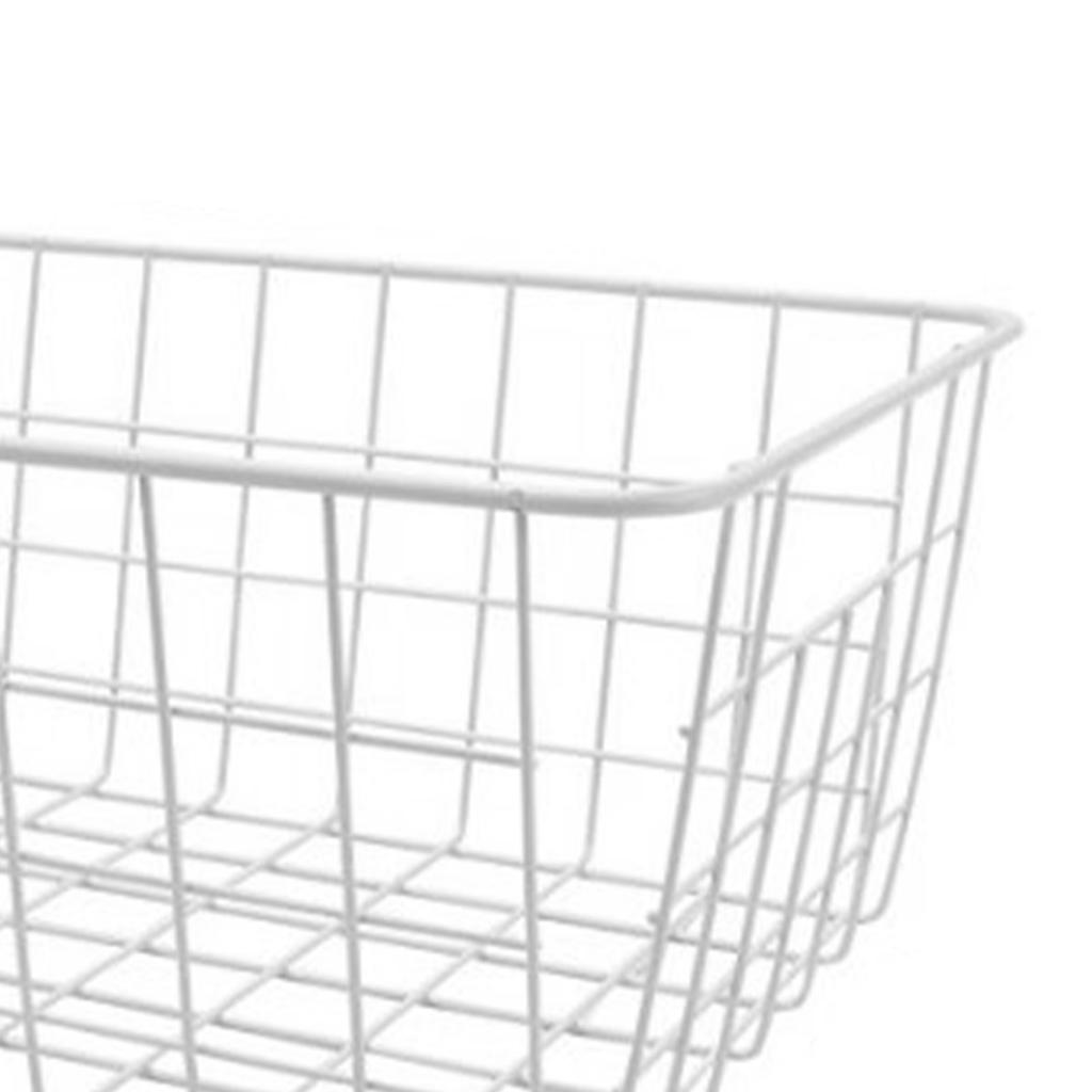 Freezer Basket Rust Proof Large Capacity Iron Storage Bin for Refrigerator Fruits Snacks Drinks