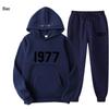 ESSENTIALS Double Line High Street Fleece Hoodie Set 1977 Trendy Casual Loose Fit.