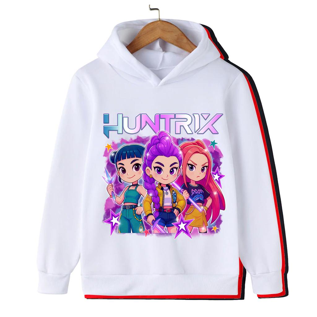 Fall and winter Kpop demon hunter children's hooded sweatshirt cute Kpop demon hunter tiger top Harajuku boys and girls