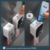 HOMZY Automatic Toothpaste Dispenser Wall-Mounted Bathroom Toothpaste Squeezer Punch-Free Toothbrush Holder Rack Bathroom Acces