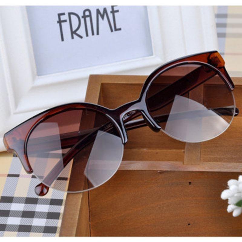 Stylish Semi-circular Frame Sunglasses Retro Cat Eye Women Sunglasses With Uv400 Protection