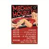 D Vintage Metal Tin Sign Mechanic Hourly Rate Wall Art Decor For Home Farmhouse Man Cave Garage Tool Room Fathers Day Gift
