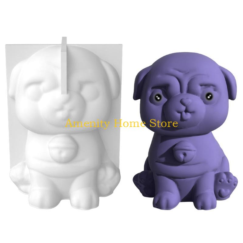 F26C Cartoon Dog Silicone Mold Animal Soap Making Tools DIY Crystal Epoxy Resin Mould Ice Cream Mold Desktop Decor