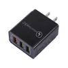 QC3.0 3-Port USB Fast Charger with EU/US Plug for Smartphones