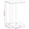  Side Table On Wheels, White, 40x30x63.5 Cm