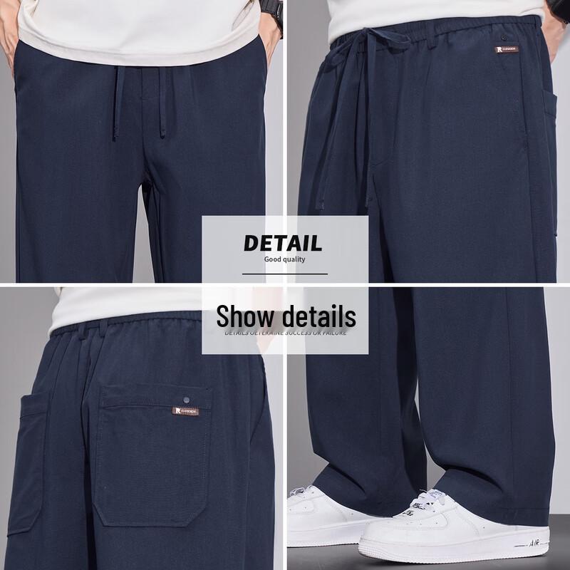 Baleno Men's Tencel Linen Blend Casual Straight-Leg Pants