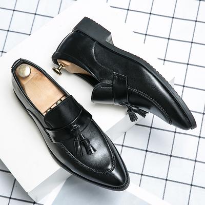 FashionTassel Men Dress Shoes Male Loafers Pointed Toe Business Shoes 2024 New Arrival Mens Slip On Shoes Classic Men Shoes for Wedding
