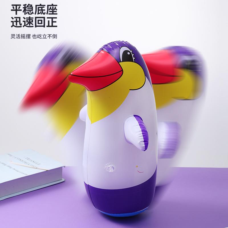 Large Thick Pvc Inflatable Penguin Dinosaur Tumbler Kids Cartoon Punching Bag Toy