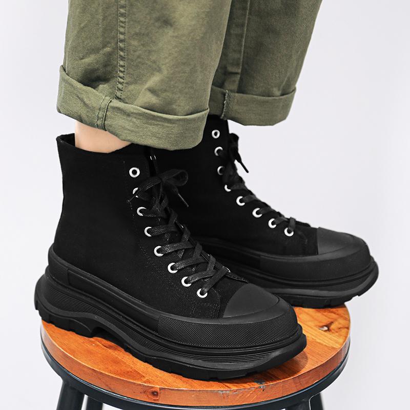 

Мужская обувь со скрытым увеличением роста, 12 см, кеды с высоким верхом, мужская обувь для увеличения роста 10 см, повседневная парусиновая обувь на толстой подошве, трендовая обувь COS 39