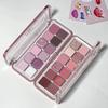 Paleta de Sombras para Olhos 12 Cores Baixa Saturação Rosa Terra Roxo Sombra para Olhos Glitter Cintilante Fosca Sombra para Olhos do Canto Interno Maquiagem