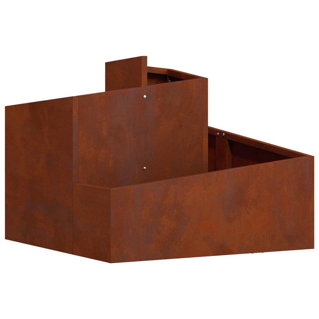 Garden Planter Brown 60 X 60 X 50 Cm Weatherproof Steel