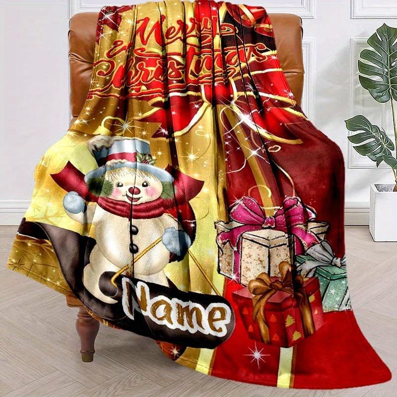 Christmas Decoration Customize Your Name Blanket Used For Chair Office Sofa Bed Camping Soft And Warm Giving Friends And Relatives Birthday Gifts