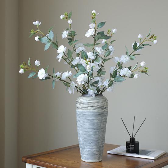 Künstliche Blumenstiele Faux-Seide Kunstblumen mit langen Stielen Kunstblumenzweige für Vase Blumenarrangement Heimhochzeit Tischdeko