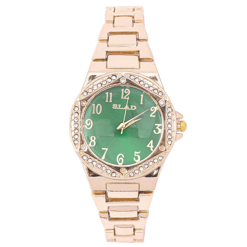 Montre Simple pour Femme Incrustée de Diamants, Montre à Quartz Haut de Gamme, Tempérament Mode Féminin, Montre Bracelet Décontractée de Luxe Léger