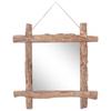 Day and Night - Day and Night Mirror Made of Recycled Teak Wood Logs 70x70 Cm