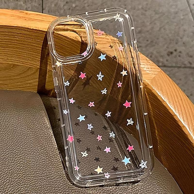 Colorful Love Heart Clear Soft Phone Case For IPhone 17 14 13 11 12 15 16 Pro Max Air 14 Plus 16E Anti-Fall Silicone Soft Cover