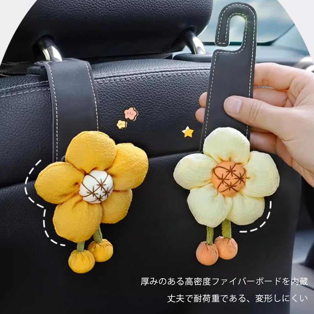 YUYAKESHI Car Seat Panda Headrest Cute Storage Hanging Luggage Set of Easy Installation Hooks, Hooks, Leather, Decoration, Hooks, Buckles, Hangers, 2,