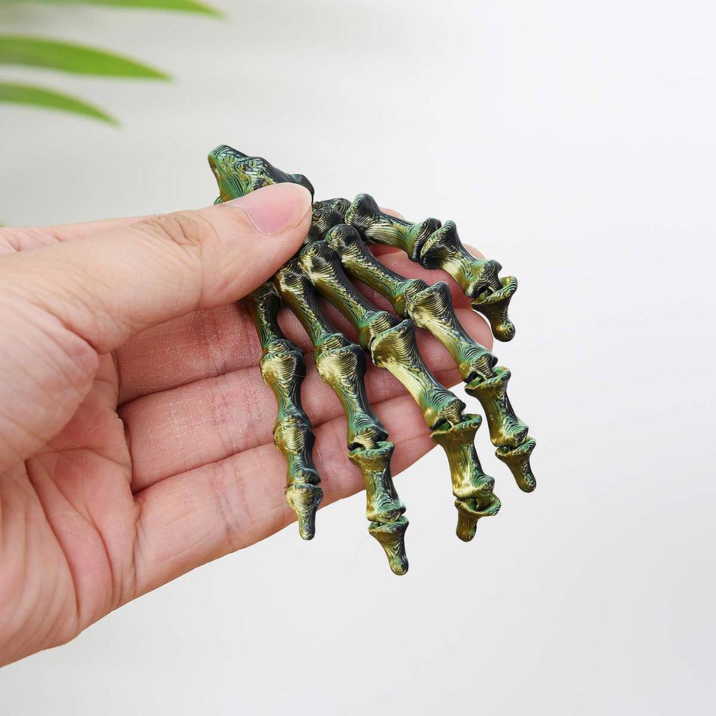 1pc 3D Printed Movable Skeleton Hand Joint Model - Flexible Articulated Palm Figurine, Collectible Desk Toy for Stress Relief