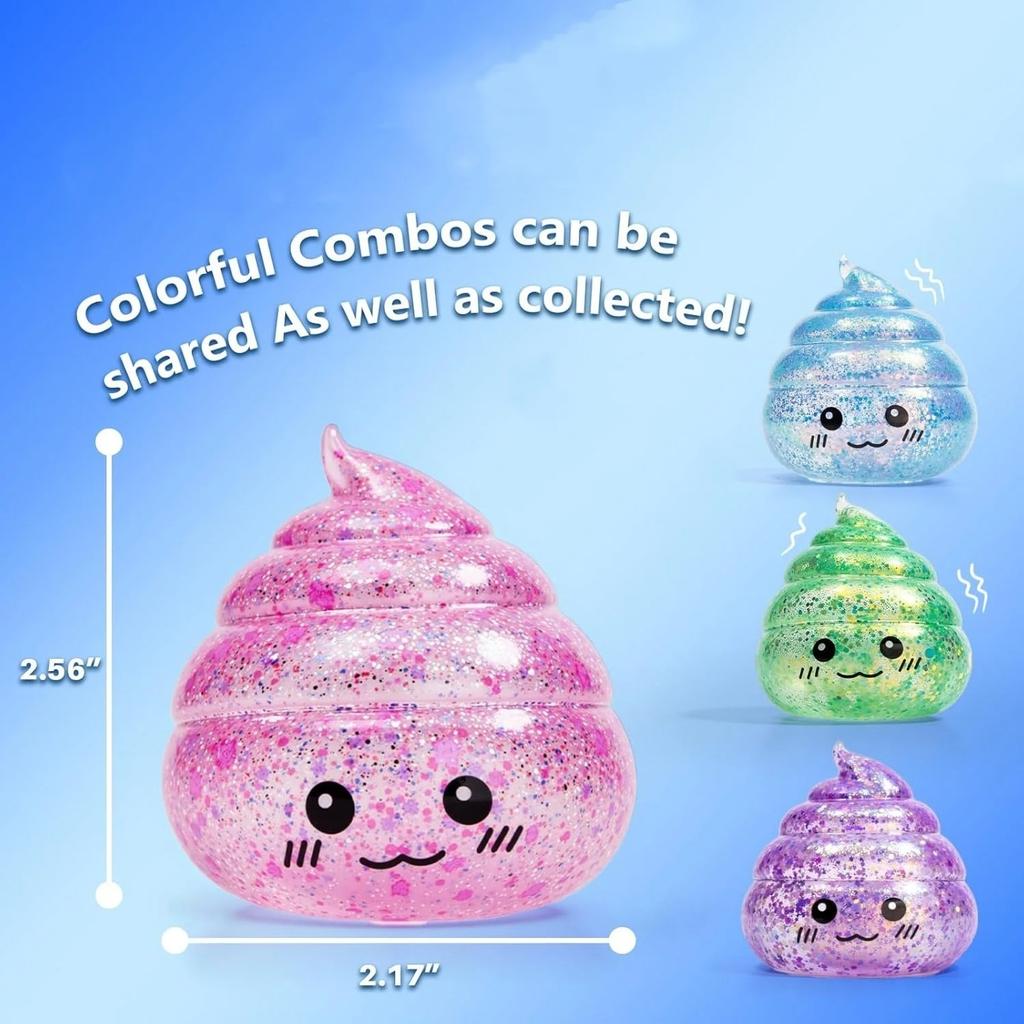 Novelty Squishy Poo Stress Ball Squishies Toy Glitter Funny Stretch Squeeze Fidget Toys For Adults Kids Fool'S Day Prank Gifts